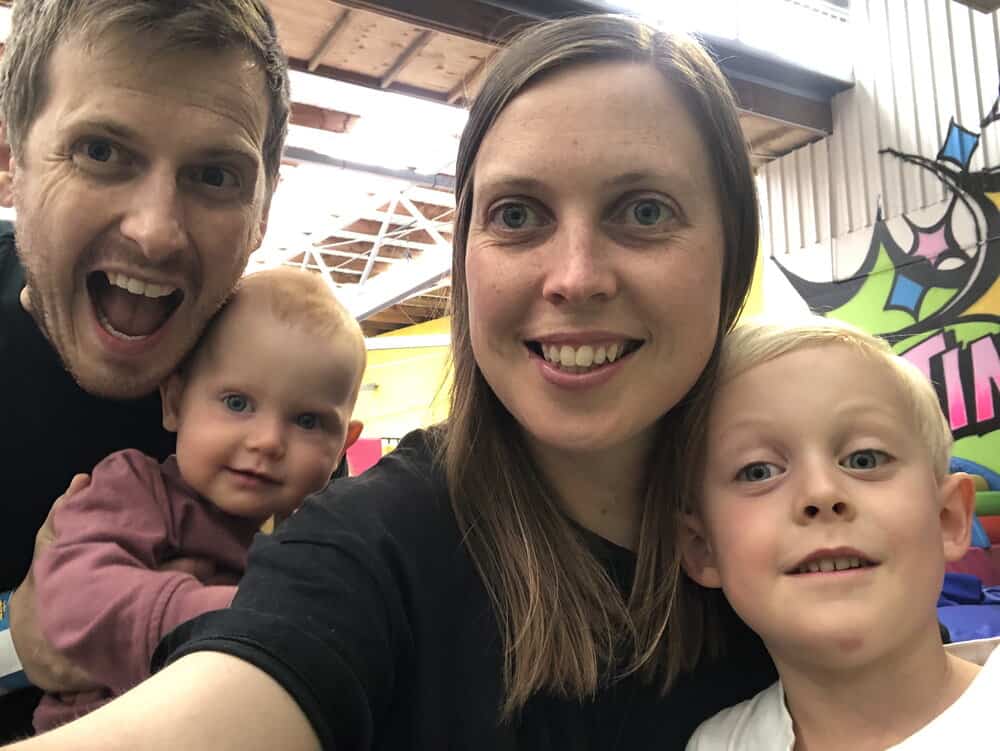 Conor with his wife Emma and their two children